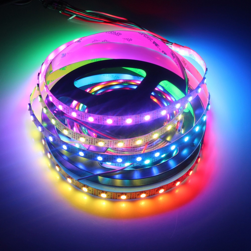 WS2812B DC5V Series Flexible LED Strip Lights, Programmable Pixel Full Color Chasing, Indoor Use, 300LEDs 16.4ft Per Reel By Sale WS2812B DC5V Series Flexible LED Strip Lights, Programmable Pixel Full Color Chasing, Indoor Use, 300LEDs 16.4ft Per Reel By Sale